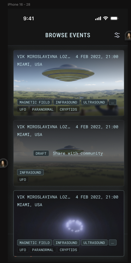 Peregrine Browse Events